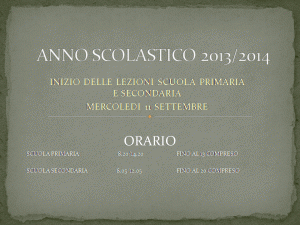 ANNO SCOLASTICO 2013